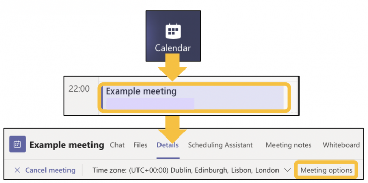 Image showing how to access Teams meeting options