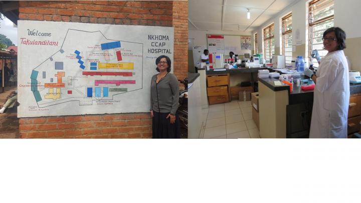 Ramya Bhatia at the Central Africa Presbytarian hospital laboratory