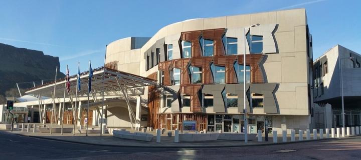 the outside of the Scottish Parliament