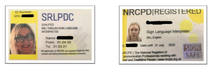 SRLPDC and NRCPD Registration ID cards