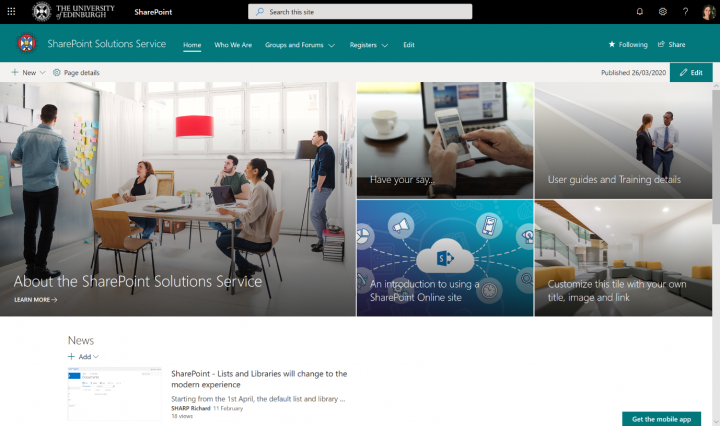 SharePoint Online Screenshot