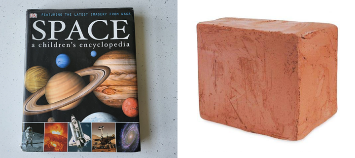 Space: a children's encyclopedia and a block of clay