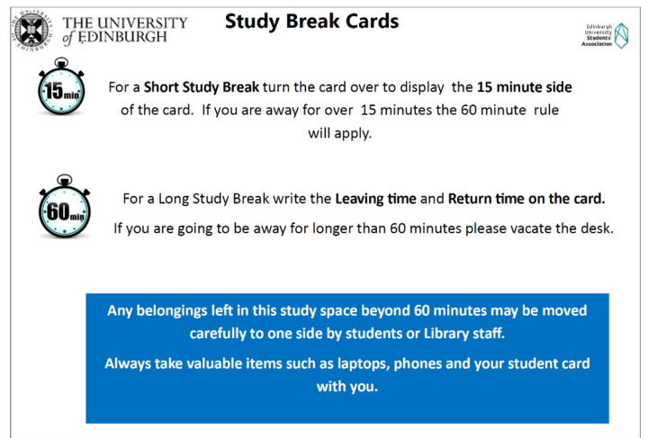 Study Break Card