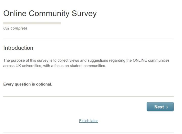 Image of the student online communities project survey