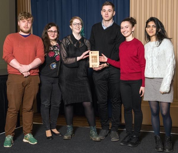 Students from Shrubhill Halls win one of the 1st gold student residence awards presented by Vice President Community Ollie Glick