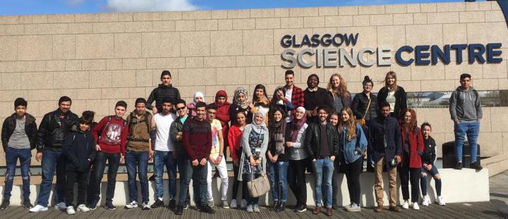 Syrian refugees with Edinburgh students.