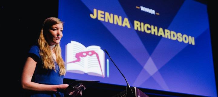 Jenna Richardson accepting her award