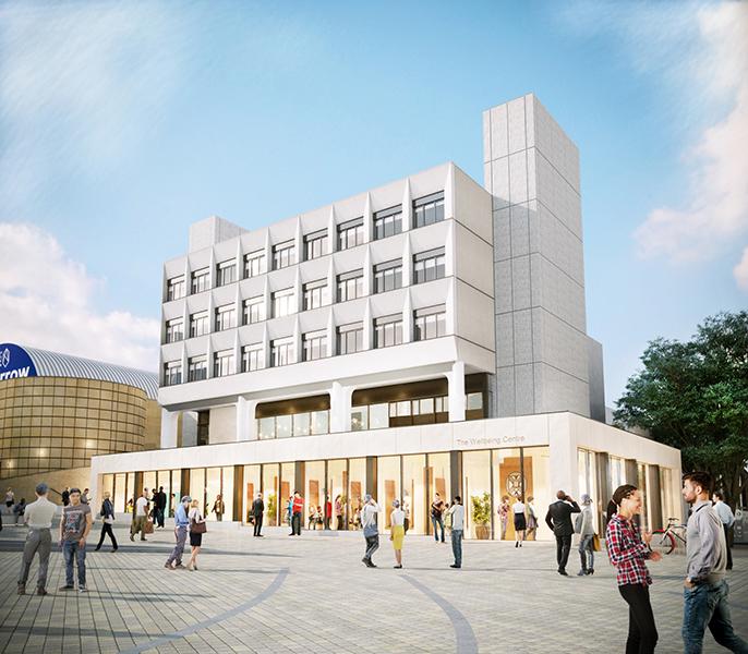Exterior impression of Wellbeing Centre 