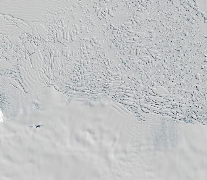 Satellite view of Thwaites Glacier in Antarctica 