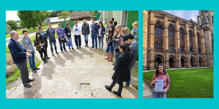 Images of Sofia Sintoris at Science Insights in 2015 and on her graduation from the University of Glasgow