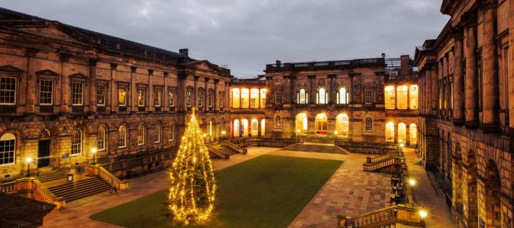 Christmas tree at the Old College Quad