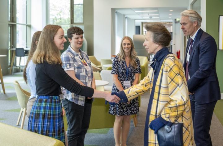 The Princess Royal – University of Edinburgh Chancellor – meeting students at the opening of the Nucleus building