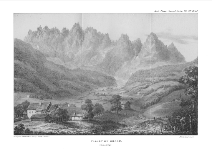 Charlotte Murchison's drawing of the Valley of Gosau