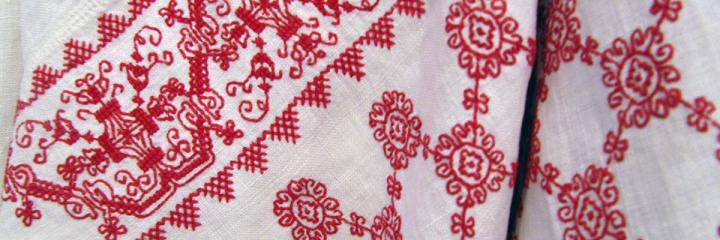 Vyshvanka white and red embroidery