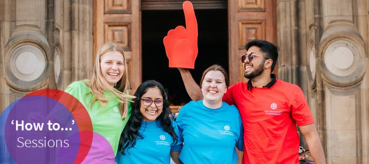 Student Ambassadors wearing brightly coloured t-shirts 