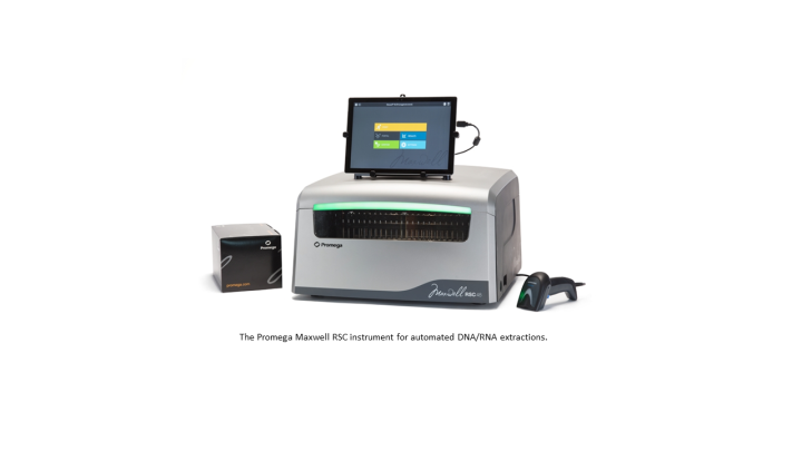 The Promega Maxwell RCS instrument for automated DNA/RNA extractions.