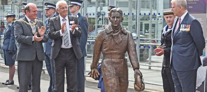 Eric Winkle Brown statue at airport