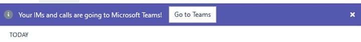 Image of new Skype for business banner with link to Teams