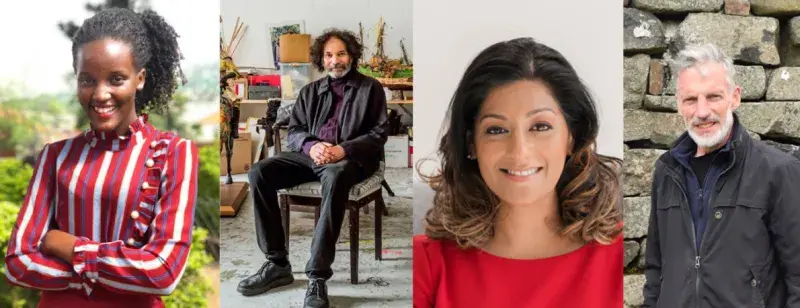 Images of four people who will receive honorary degrees this month.