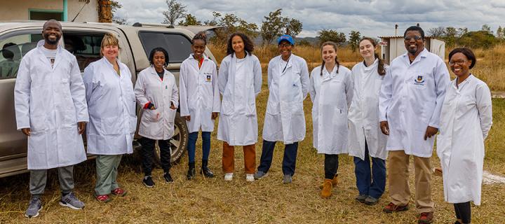 Group photo of the research group on fieldwork in Zimbabwe.