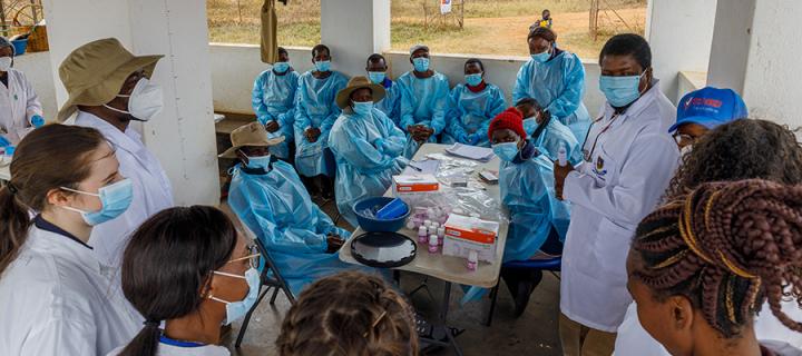 Researchers from Edinburgh and Zimbabwe gathered in a group whilst doing fieldwork