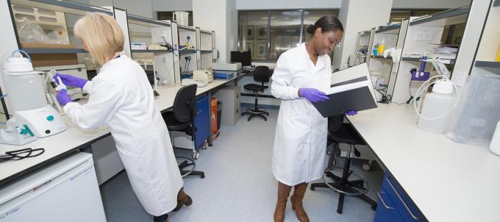Edinburgh Drug Discovery researchers in lab