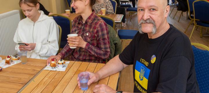Participants of the refugee coffee morning at the Association of Ukrainians in Great Britain  