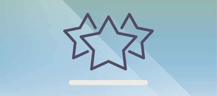 Icon of three stars on blue background