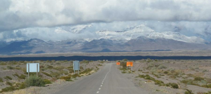A road leading to the eastern side of the Andes in Argentina