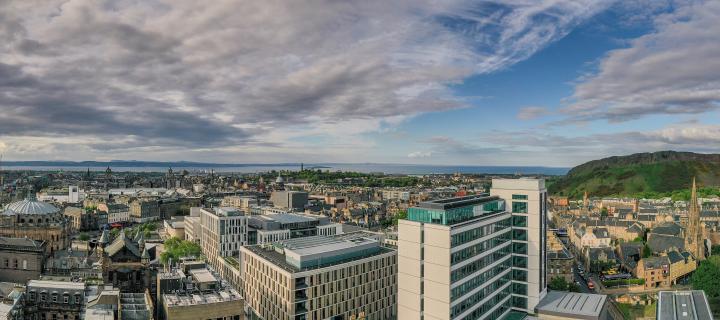 Aerial view of The University of Edinburgh Central Area. Photo by Chris Close