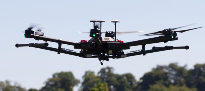 M600 pro drone in flight