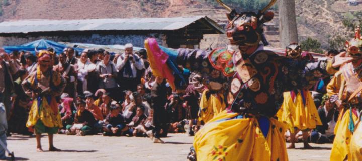 Dancers at a festival in Bhutan