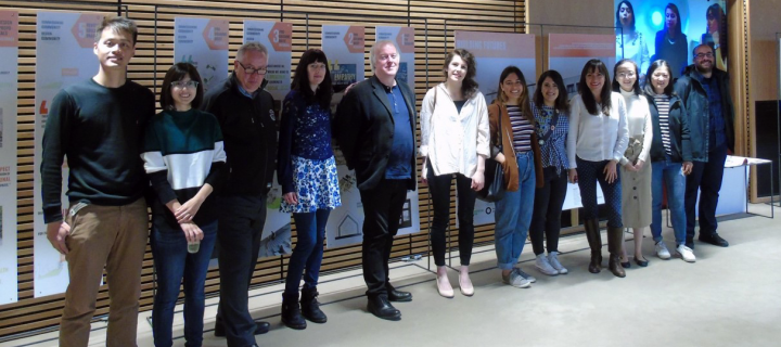 Bristo square living lab project students and tutors at exhibition