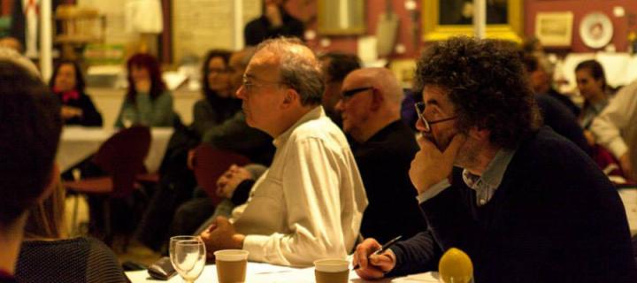 Audience listening at Café des Artistes 1 on Ian Hamilton Finlay