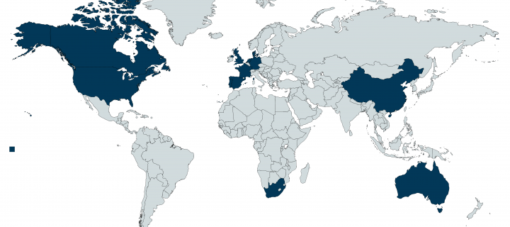 World map showing CAMARADES research group collaborators