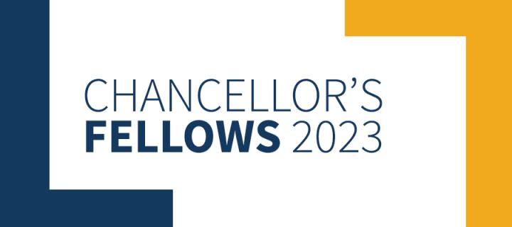 Purely decorative graphics reading "Chancellors Fellows 2023"
