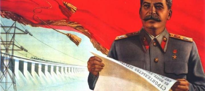 Stalin contemplating Lenin's electrification plans
