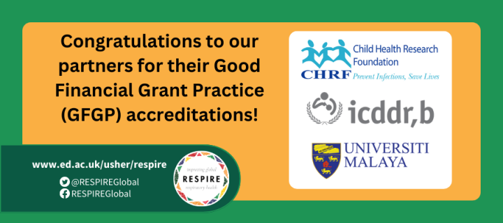 Congratulations to our partners for their good financial grant practice (GFGP) accreditations