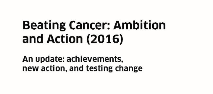 Scottish Government Beating Cancer 2020 Update Cover Page 