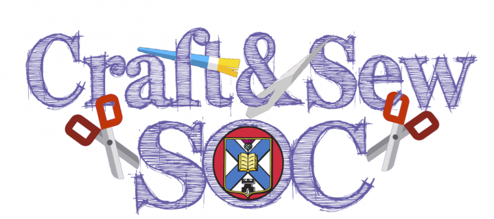 Crafting and Sewing society logo: Blue text on a white background "Craft & Sew Soc"