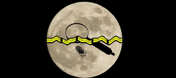 Image of Moon with crime scene tape