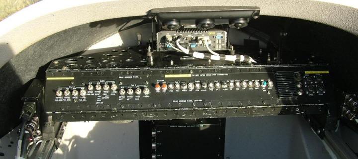 A science control panel mounted in the rear of a light aircraft 