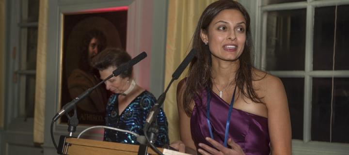 Prof Devi Sridhar speaking at the Palace of Holyroodhouse