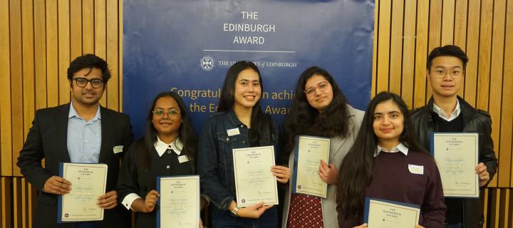 students at the Edinburgh Award ceremony