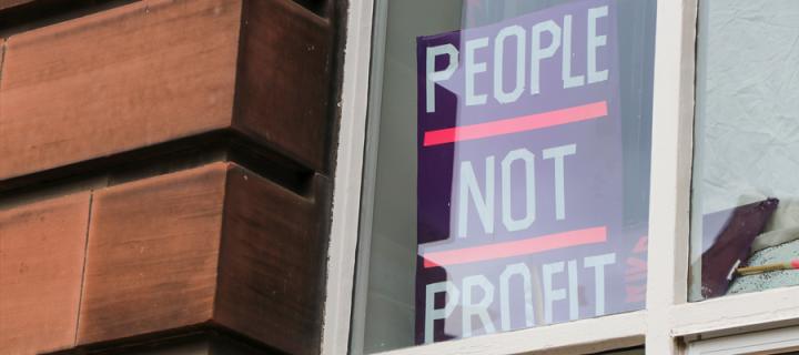 People not profit sign