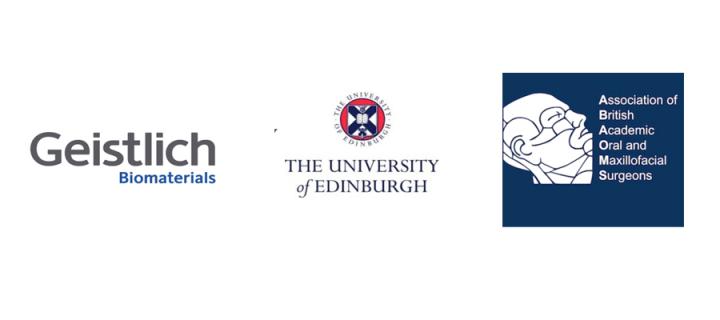 Geistlich, Edinburgh University and Association of British Academic Oral and Maxillofacial Surgeons logos