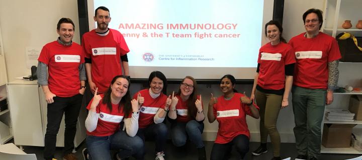 CIR public engagement volunteers celebrate after a hugely successful series of 'Amazing Immunology' workshops at the Edinburgh I