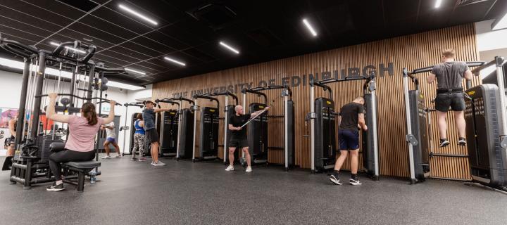 View of gym members using kit