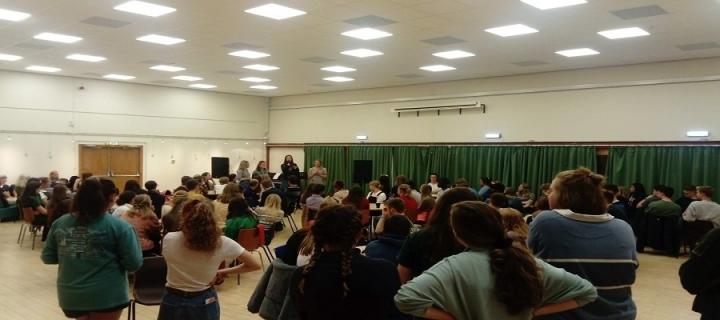 Photograph of Edinburgh University Christian Union meeting in Chaplaincy Auditorium