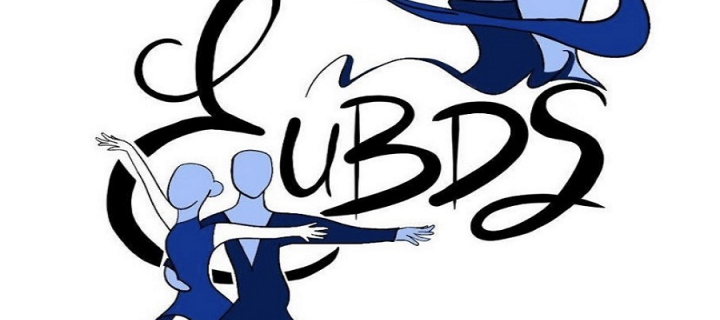Edinburgh University Ballroom Dancing Society logo. The text EUBDS, with two pictures of couples dancing beside the text. 